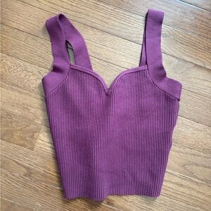 A&F Ribbed Tank Top in Plum